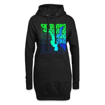 Skydive Freefly Fallschirmspringer Shirt Skydiving - Hoodie-Kleid - Schwarz - Vorne