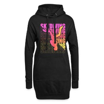 Skydive Freefly Fallschirmspringer Shirt Skydiving - Hoodie-Kleid - Schwarz - Vorne