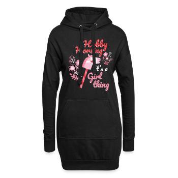 C’est un hobbyhorsing de fille - Sweat-shirt à capuche long Femme - noir - Devant
