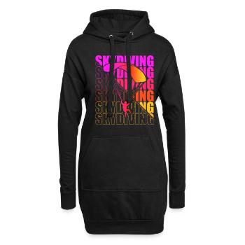 Skydive Freefly Fallschirmspringer Shirt Skydiving - Hoodie-Kleid - Schwarz - Vorne