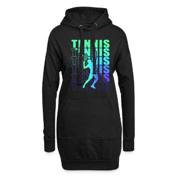 Tennis Bekleidung für Tennisspieler, Fans Coaches - Hoodie-Kleid - Schwarz - Vorne