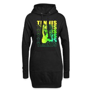 Vêtements de tennis pour joueuses de tennis filles - Sweat-shirt à capuche long Femme - noir - Devant