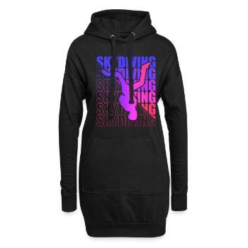 Skydive Freefly Fallschirmspringer Shirt Skydiving - Hoodie-Kleid - Schwarz - Vorne