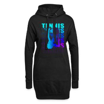 Vêtements de tennis pour joueuses de tennis filles - Sweat-shirt à capuche long Femme - noir - Devant
