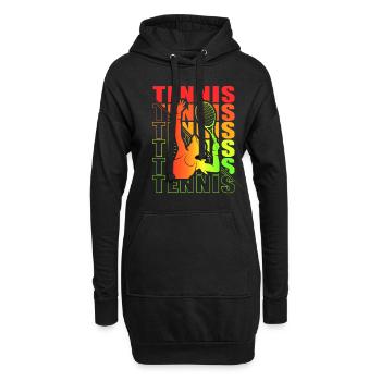 Vêtements de tennis pour joueuses de tennis filles - Sweat-shirt à capuche long Femme - noir - Devant