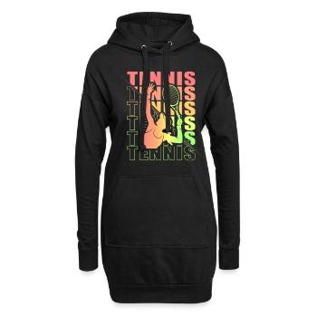 Vêtements de tennis pour joueuses de tennis filles - Sweat-shirt à capuche long Femme - noir - Devant