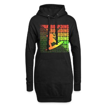 Wakeboard Wakeboarder Wakeboarding Freestyle DNA - Hoodie-Kleid - Schwarz - Vorne