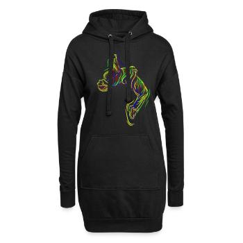 Parkour Backflip - Hoodie-Kleid - Schwarz - Vorne