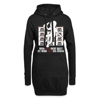 Mehr Bier Witz Bierbrauer Vatertag - Hoodie-Kleid - Schwarz - Vorne