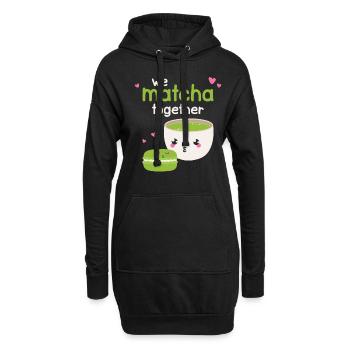We Matcha Together Liebe Japan - Hoodie-Kleid - Schwarz - Vorne