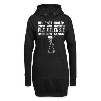 Nagetier Kaninchen Hase - Hoodie-Kleid - Schwarz - Vorne