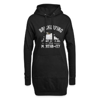 Maurer Ziegelsteinmetz Maçonnerie - Sweat-shirt à capuche long Femme - noir - Devant
