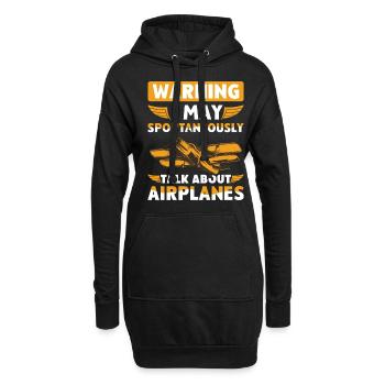 I Talk about Airplanes - Hoodie-Kleid - Schwarz - Vorne