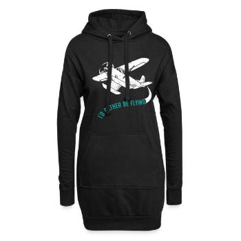 I'd rather be Flying - Hoodie-Kleid - Schwarz - Vorne