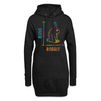 Kaninchen Besitzer Tier Kaninchen Liebhaber Hase - Hoodie-Kleid - Schwarz - Vorne