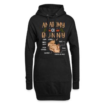 Kaninchen Besitzer Tier Kaninchen Liebhaber Hase - Hoodie-Kleid - Schwarz - Vorne