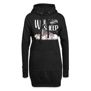 Loup Parmi les moutons Loups Animal Loup-garou Loup - Sweat-shirt à capuche long Femme - noir - Devant