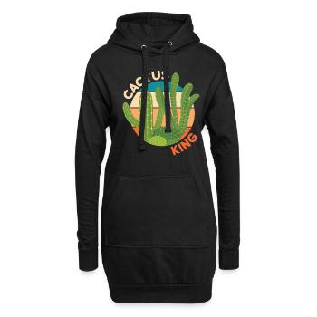 Kaktus King Kakteen Pflanze - Hoodie-Kleid - Schwarz - Vorne