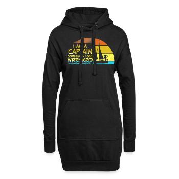 Segeln Boot Bier Alkohol Segelboot - Hoodie-Kleid - Schwarz - Vorne