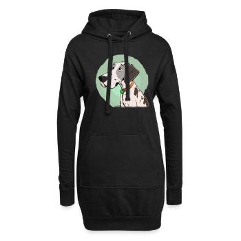 Chien dans le style comique - Sweat-shirt à capuche long Femme - noir - Devant