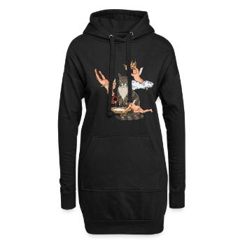 Amoureux des chats Chat graphique Cat Maman - Sweat-shirt à capuche long Femme - noir - Devant