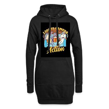 Ligts Camera Action - Hoodie-Kleid - Schwarz - Vorne