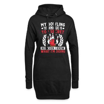my Bowling Technique Bowling Design - Hoodie-Kleid - Schwarz - Vorne