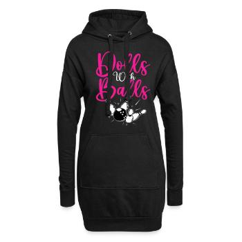 Dolls with Balls - Hoodie-Kleid - Schwarz - Vorne
