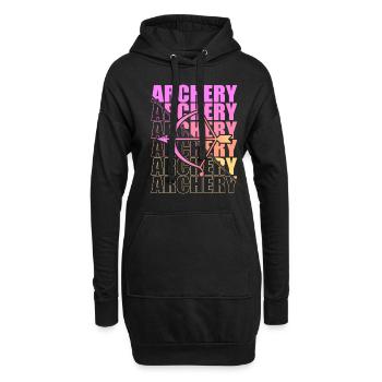 Bogensport Bogenschütze Bogenschießen Pfeil Bogen - Hoodie-Kleid - Schwarz - Vorne