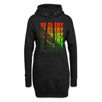 Bogensport Bogenschütze Bogenschießen Pfeil Bogen - Hoodie-Kleid - Schwarz - Vorne