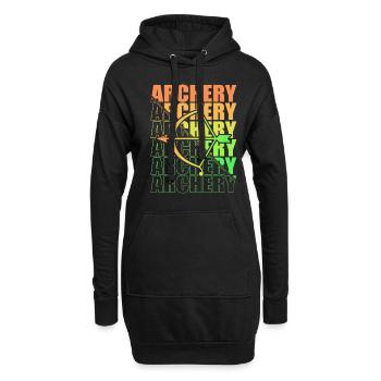 Bogensport Bogenschütze Bogenschießen Pfeil Bogen - Hoodie-Kleid - Schwarz - Vorne