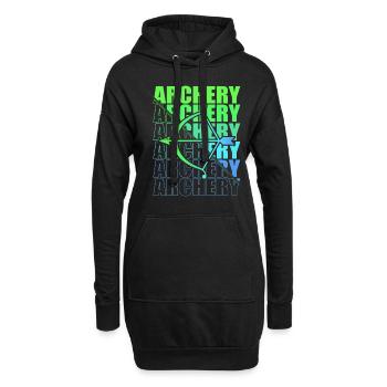 Bogensport Bogenschütze Bogenschießen Pfeil Bogen - Hoodie-Kleid - Schwarz - Vorne