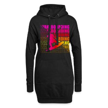 Wakeboard Wakeboarder Wakeboarding Freestyle DNA - Hoodie-Kleid - Schwarz - Vorne