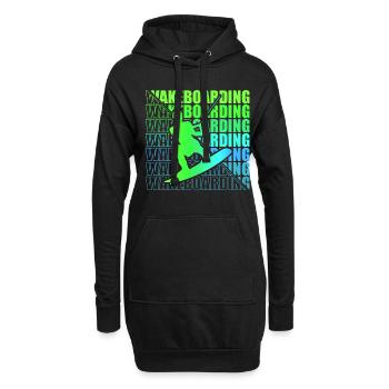 Wakeboard Wakeboarder Wakeboarding Freestyle DNA - Hoodie-Kleid - Schwarz - Vorne