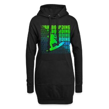 Wakeboard Wakeboarder Wakeboarding Freestyle DNA - Hoodie-Kleid - Schwarz - Vorne