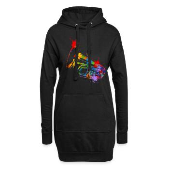 Splash Tuba Musical Musician Tubaist - Hoodie-Kleid - Schwarz - Vorne