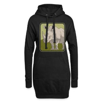 Nashorn Rhinozeros | Nashörner Geschenk - Hoodie-Kleid - Schwarz - Vorne