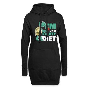 Tortue Fraise Fruit Diet Animal sauvage - Sweat-shirt à capuche long Femme - noir - Devant