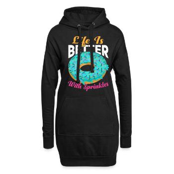 Life Is Better With Sprinkles 16 - Hoodie-Kleid - Schwarz - Vorne