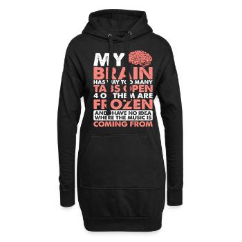 My Brain Has Way Too Many Tabs Open 5 - Hoodie-Kleid - Schwarz - Vorne