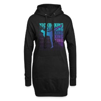 Kickboxer Martial Arts Kickboxing Kickboxen - Hoodie-Kleid - Schwarz - Vorne