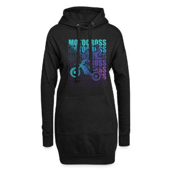 Motocross Enduro Motorrad Freestyle Extrem Sport - Hoodie-Kleid - Schwarz - Vorne