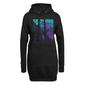 Skydive Freefly Fallschirmspringer Shirt Skydiving - Hoodie-Kleid - Schwarz - Vorne