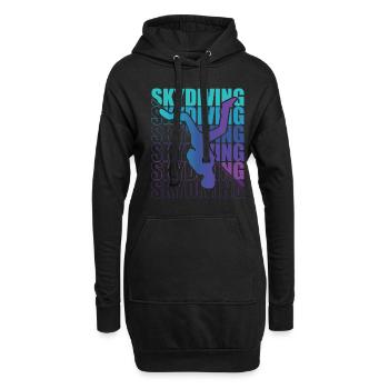 Skydive Freefly Fallschirmspringer Shirt Skydiving - Hoodie-Kleid - Schwarz - Vorne