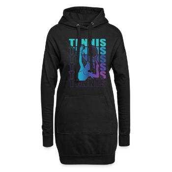 Vêtements pour joueurs de tennis Tennis Femmes Filles - Sweat-shirt à capuche long Femme - noir - Devant