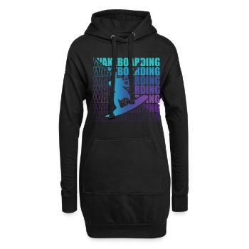 Wakeboard Wakeboarder Wakeboarding Freestyle DNA - Hoodie-Kleid - Schwarz - Vorne