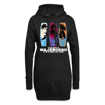 Wakeboard Wakeboarder Wakeboards - Hoodie-Kleid - Schwarz - Vorne