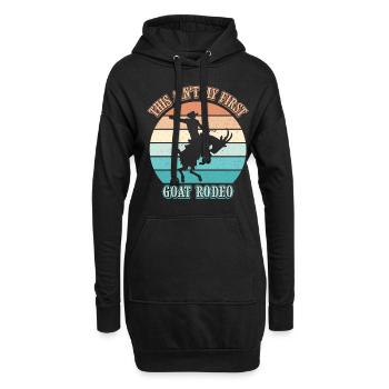 Das ist nicht mein erstes Ziegenrodeo Bronc Riding - Hoodie-Kleid - Schwarz - Vorne