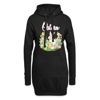 Frohe Ostern Hase Osterei für einen Osterhasen - Hoodie-Kleid - Schwarz - Vorne