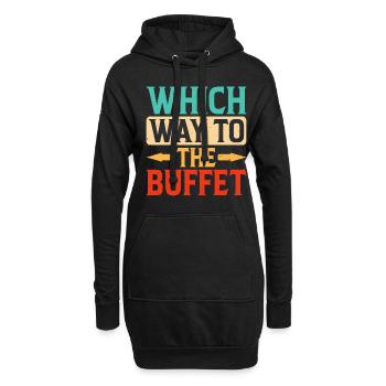 Which Way To The Buffet 28 - Hoodie-Kleid - Schwarz - Vorne